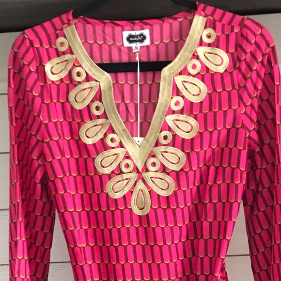 🌸SOLD🌸MUDPIE Corrine Dress / Tunic Cranberry M - Picture 5 of 10